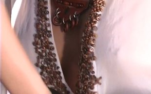 Dirty brunette is teaching her bitch how to lick her vagina