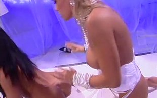 Check out how depraved brunette and naive blonde are playing with pearls