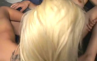 Slutty lesbians are licking cunts in seductive position 69