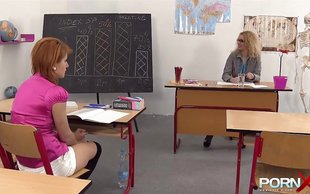 Perverted lesbian teacher is punishing a naive schoolgirl