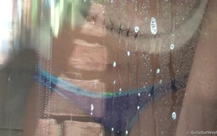 Two insanely turned on bitches are showering naked together