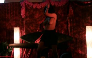 Watch this reckless beautiful brunette performing naked