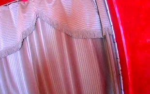 Large and green cucumber is penetrating sweet lesbian muff