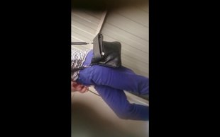 Perverted voyeur is picking on a chubby babe urinating