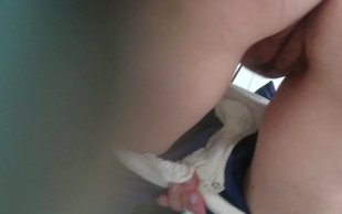 Perverted voyeur is picking on a chubby babe urinating