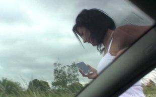 Salacious milf brunette is looking for a muff to dive outdoors
