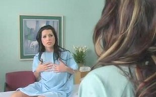 Two extremely busty and horny babes are meting in hospital